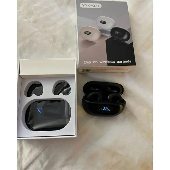 Willed Clip-On Wireless Earbuds Bluetooth 5.3 IPX4 Waterproof Black - Picture 1 of 10